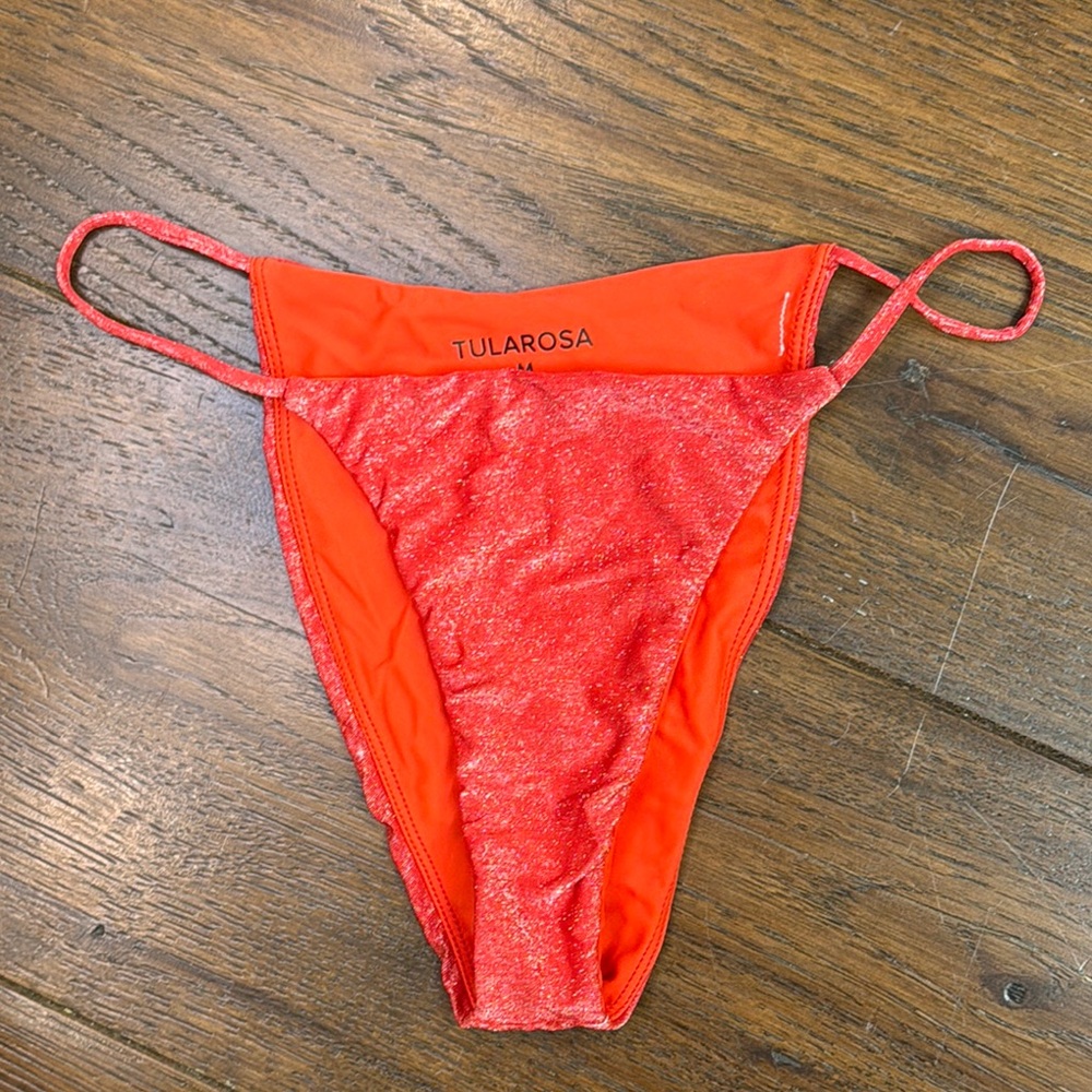 Tularosa - Women’s Red Shimmering Bikini Bottoms - Size: Medium